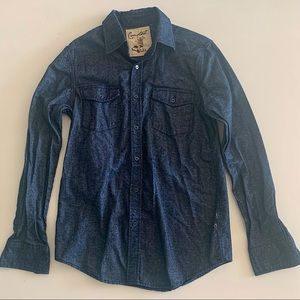 Coast Mock Denim Long Sleeve Button Down Shirt